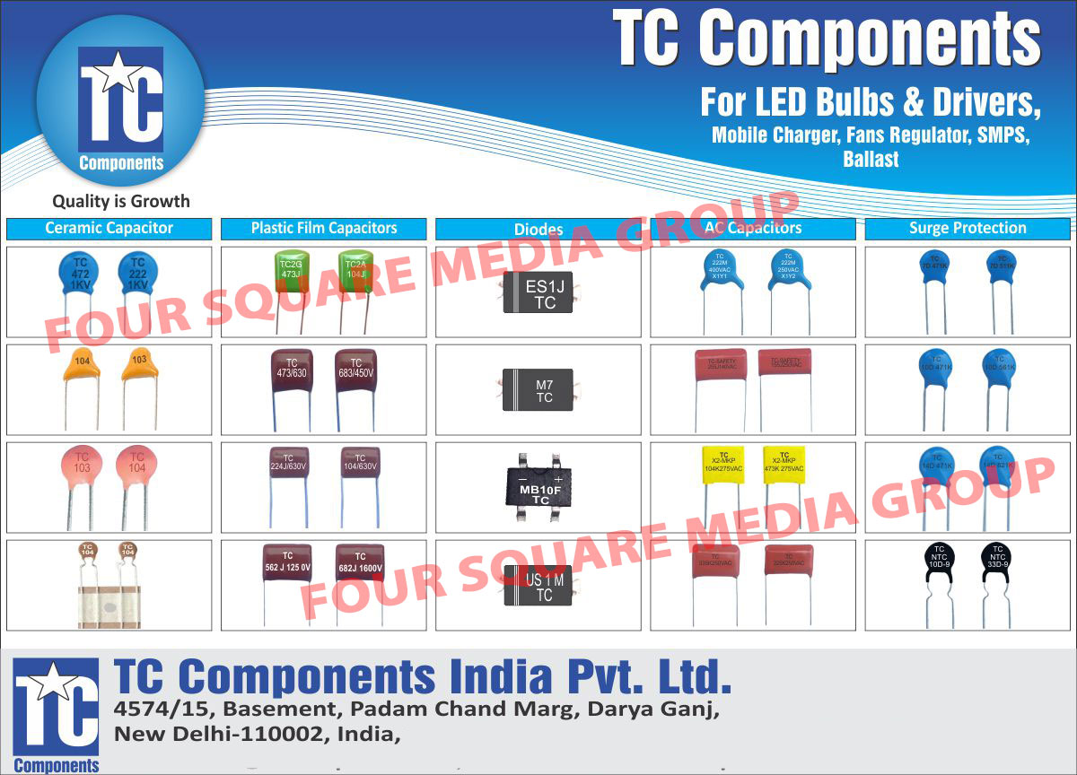 Ceramic Capacitors, Plastic Film Capacitors, Diodes, AC Capacitors, Surge Protection Capacitors, Capacitors