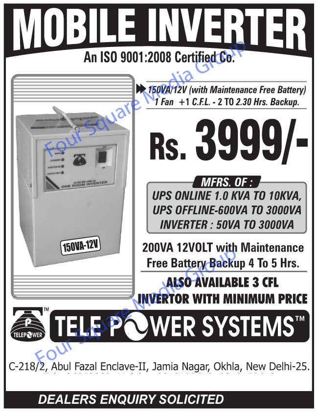 Online Ups, Inverters, Offline Ups, Mobile Inverters,UPS Online, CFL Invertor, UPS