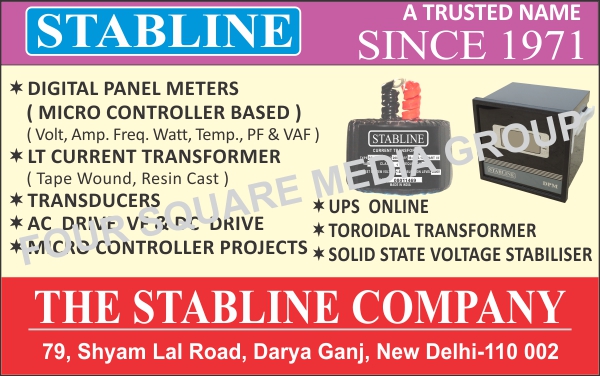 Digital Panel Meters, LT Current Transformers, Transducers, AC Drives, VF Drives, DC Drives, Micro Controller Projects, Toroidal Transformers, Solid State Voltage Stabilizers, Online UPS