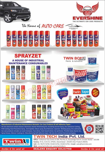 Automotive Care Products, Car Care Products, Car Spray Greases, Car Engine Flushes, Self Adhesive Tapes, Industrial Maintenance Aerosols, Hacker Mosquito Vaporizers, Hacker Mosquito Repellents, Dashboard Shiners, Engine Lacquer Coatings, Car Auto Body Shiners, Car Adhesive Chain Lubes, Car Silencer Coating Sprays, Car Tyre Shiners, Car Alloy Wheel Cleaners, Automotive Battery Terminal Coatings, Automotive Electrical Contact Cleaners, Car Brake Cleaners, On line Electrical Contact Cleaners, Insulating Varnish Sprays, Printed Circuit Board Coating Aerosols, Synthetic Rubber Coatings, Galvanize Aerosols, Brass Coating Aerosols, SS Coating Aerosols, Rust Preventive Sprays, Zinc Galvanize Coatings, Anti Spatters, Silicon Sprays, Rust Removers, Car Wash Shampoos, Tyre Shiners, Car Perfumes, Car Throttle Body Cleaners, Aerosol Packaging Service Contract Basis, Aerosol Filling Machines, Automotive Air Freshners, Aerosol Industry Booster Pumps, Aerosol Industry Crimping Machines, Aerosol Industry Pneumatic De Crimpers, Aerosol Machines, Aerosol Industry Gas Filling Machines, Aerosol Industry Liquid Filling Machines, Aerosol Industry Hand Operated Crimping Machines, Aerosol Industry De Crimping Machines, Aerosol Industry De odorising Columns, Aerosol Industry Mixer Machines, Fabric Spot Removers, Mould Cleaners, Wire Rope Lubes, Carbon Removers, Mould Protectors, Die Protectors, Red Insulating Varnish, Electronic Cleaner Co2, Pen Oils, Air Drying Paints, Car Polishes, Glass Cleaner Liquids, Car Vinyl Protectants, Motorcycle Vinyl Protectants, Car Carnauba Waxs, Injection Moulding Sprays, Tuff Cleaners, Multipurpose Product CO2, White Lithium Grease, Silco Free Spray, Moly Chain Lubes, Safety Solvent CO2, Wax Kotes, Silco R, Silicon Release Agent Sprays, Cold Galvanising Compounds, Gasket Removers, PCB Coating Sprays, Anti Track Sprays, Rubber Release Sprays, Belt Dressing Sprays, Home Car Products, Furniture Polishes, Treadmill Lubricants, Floor Sanitizers, Car Deos, Radiator Coolants, Interior Cleaners, Chain Cleaners, Cockpit Enhancers, Mould Sprays, Industrial Lubricants, Electronic Cleaner Penetrating Oils, Dry Lubricants, Dash Board Shiners, Car Perfumers, Silencer Coatings, Throttle Body Cleaners, Spray Greases