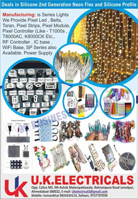 Led Lights, Pixel Led Lights, Pixel Led Belts, Pixel Led Torans, Pixel Strips, Pixel Modules, Pixel Controllers, RF Controllers, IC Bases, Wifi Bases, SP Series, Power Supplies, Decorative Lights