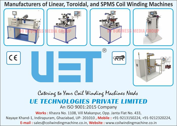 Catering Coil Winding Machines, Linear Coil Winding Machines, Toroidal Coil Winding Machines, SPMS Coil Winding Machines, Coil Winding Machines, Winding Machines