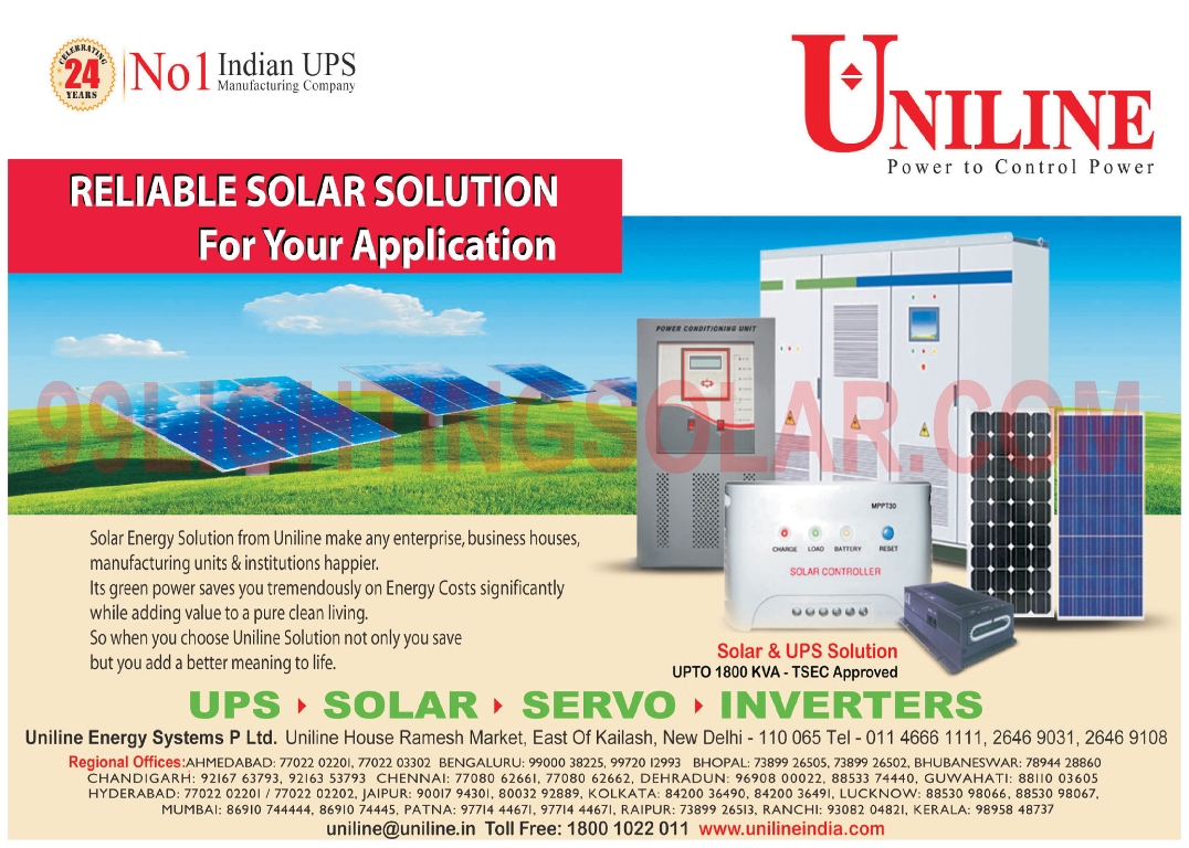 Online UPS, Offline UPS, Line Interactive UPS, Solar PV Modules, Solar Photovoltaic Modules, Servo Stabilizers, Inverters,Solar Power Solutions, UPS, Solar Energy, Stabilizer