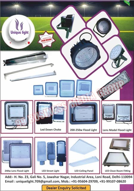 Led Down Chokes, Flood Lights, Lens Model Flood Lights, Lens Flood Lights, Led Street Lights, Led Ceiling Panels, Led Clean Room Fittings