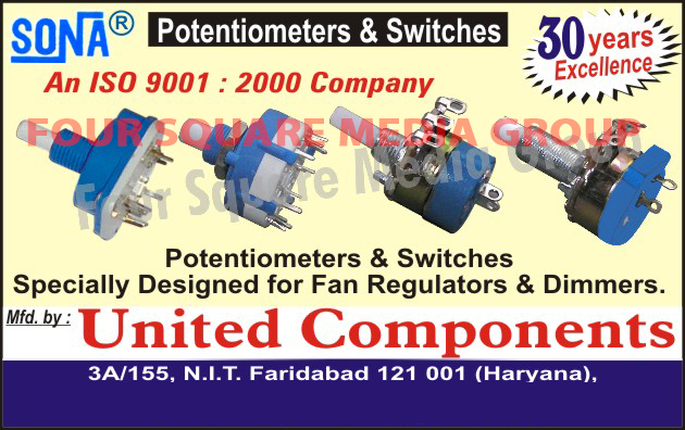 Dimmer Switches, Potentiometers, Regulator switches