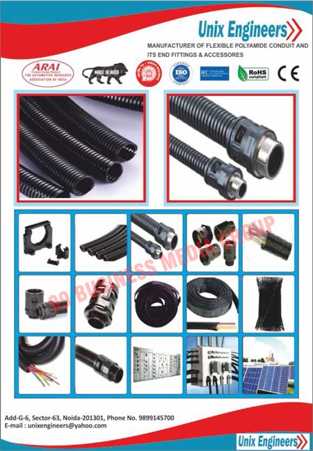 Flexible Polyamide Conduits, Flexible Polyamide Conduit Fittings, Flexible Polyamide Conduit Accessories, Conduit Pipes, Cable Covers, Pipe Fitting Clamps, Flexible Pipes, Flexible Conduits, Electrical Conduits, Corrugated Pipes, Nylon Conduit Pipes, Electrical Fittings, Electrical Accessories