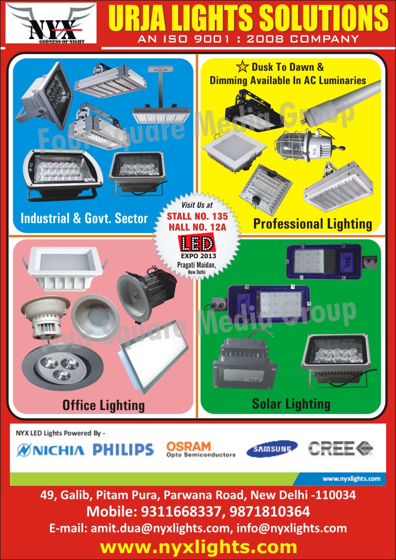 Solar Lights, Office Lights, Professional Lights, Industrial Lights, Government Sector Lights, Led Products, Lights, Luminaries
