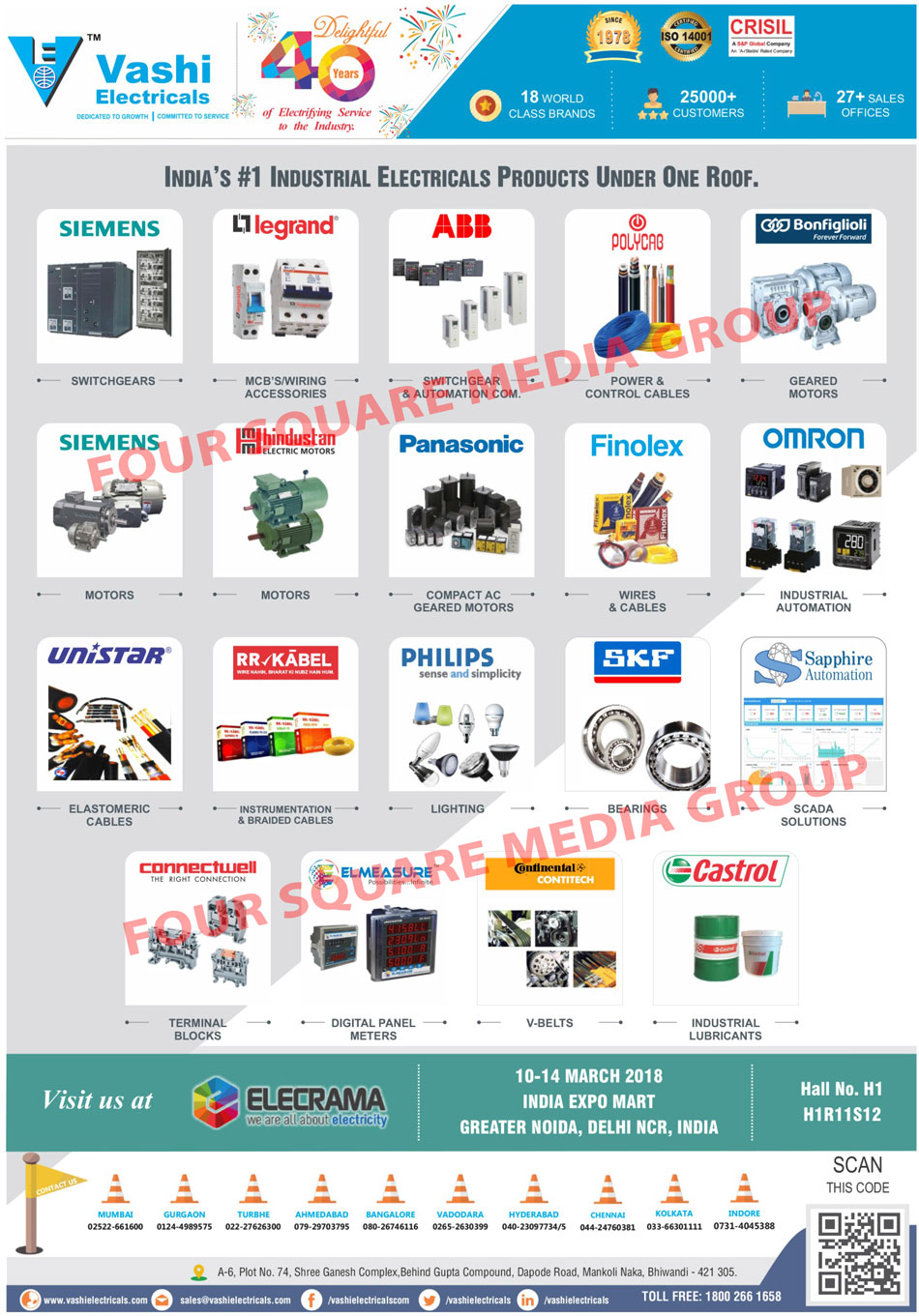 Switchgear, Geared Motors, MCBs, Wiring Accessories, Electric Motors, Active Harmonic Filters, Elastomeric Cables, Industrial Lubricants, Power Tools, Compact Ac Geared Motors, Lighting, Terminal Blocks, Wires, Cables, Fuses, Compact Modular Fuses, Photovoltaic Fuses, Low Voltage Fuses, Medium Voltage Fuses, Ammeters, Voltmeters, VAF Meters, Load Managers, Energy Meters, Dual Source Energy Meters, Generator Monitoring Units, Data Loggers, High Profile Power Analysers, Intelligent Earth Leakage Relays, IELR, Intelligent Power Factor Controllers, IPFC, Industrial Lights, High Bay Lights, Well Glass Lights, Bulk Head Lights, Outdoor Lights, Flood Lights, Street Lights, Post Top Lights, Bollards, Master Led Spot MV, Solar Power Solutions, Solar Street Lights, Solar Water Heaters, Solar Thermal Water Heaters, Solar PV System Integration, Drives, Power Cables, Control Cables, Instrumentation Cables, Braided Cables, Rolling Bearings, Digital Panel Meters, Industrial Automation