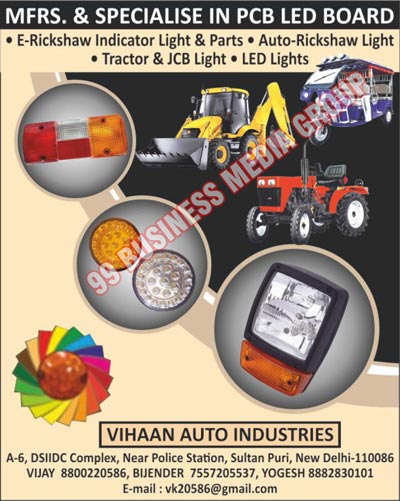 Electric Rickshaw Indicator Lights, Electric Rickshaw Indicator Parts, Auto Rickshaw Lights, Tractor Lights, JCB Lights, Led Lights, PCB Led Boards