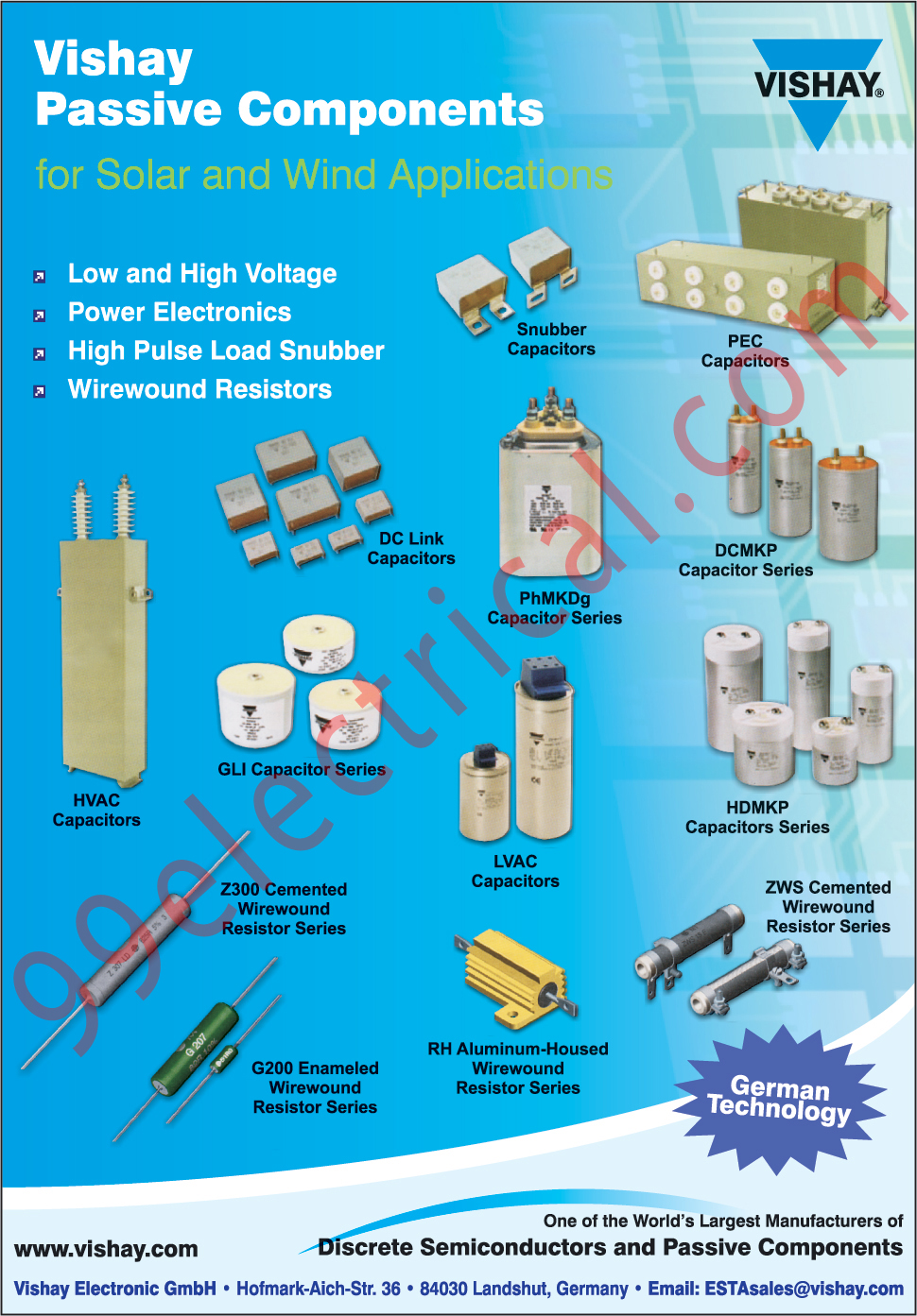 Electrical Parts, Capacitors, Discrete Semiconductors, Passive Components, Semiconductors, Wirewound Resistor, Resistor, Power Electronics, Snubber Capacitor, DC Link Capacitor, PEC Capacitors, HVAC Capacitors, GLI Capacitor, LVAC Capacitors,Semi Conductors