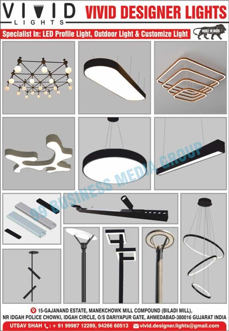 Led Lights, Led Profile Lights, Outdoor Lights, Customized Lights, Designer Lights