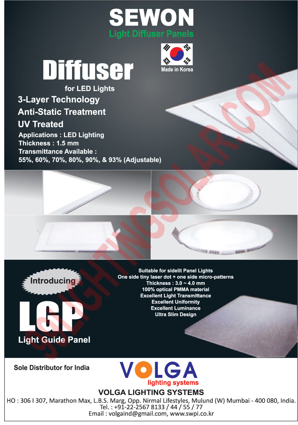 Led Light Diffusers, Light Diffuser Panels, Light Guide Panels,Diffuser