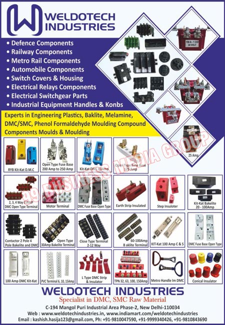 Electrical Components, Relays, Switchgear Components, Railway Engineering Components, Defence Components, Shipping Components, Switchgear Accessories, Panel Accessories, DC Relays, Plastic Bakelite DMC Components, Plastic Bakelite SMC Components, Plastic Engineering Components, Panel Components, Moulded Components, Engineering Plastic Moulds, Baklite Moulds, Melamine Moulds, DMC Moulds, SMC Moulds, Railway Components, Metro Rail Components, Automobile Components, Switch Covers, Switch Housings, Electrical Relay Components, Electrical Switchgear Parts, Industrial Equipment Handles, Industrial Equipment Konbs, RYB Kit Kat DMC, Open Type Fuse Base, Kit Kat DMC, DMC Open Type Terminals, Motors Terminals, DMC Fuse Base Open Type, Earth Strip Insulated, Step Insulators, Kit Kat Bakelites, Bus Bar Fingers, Contactor 2 Pole Bakelites, Contactor 4 Pole Bakelites, Contactor 2 Pole DMC, Contactor 4 Pole DMC, Open Type Bakelite Terminals, Close Type Terminals, DMC Kit Kats, PVC Terminals, L Type DMC Strips, L Type DMC Insulators, Metro Handles, Conical Insulators, Bakelite Terminals