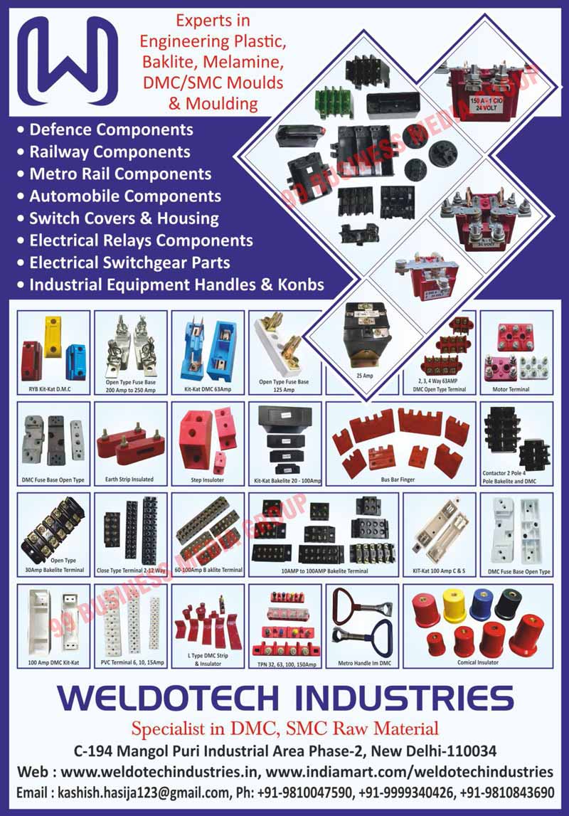 Electrical Components, Relays, Switchgear Components, Railway Engineering Components, Defence Components, Shipping Components, Switchgear Accessories, Panel Accessories, DC Relays, Plastic Bakelite DMC Components, Plastic Bakelite SMC Components, Plastic Engineering Components, Panel Components, Moulded Components, Engineering Plastrics, Baklites, Melamines, DMC Moulds, SMC Moulds, DMC Mouldings, SMC Mouldings, Railway Components, Metro Rail Components, Automobile Components, Switch Covers, Switch Housings, Electrical Relay Components, Electrical Switchgear Parts, Industrial Equipment Handles, Industrial Equipment Konbs, RYB Kit Kat DMC, Open Type Fuse Base, Kit Kat DMC, DMC Open Type Terminals, Motors Terminals, DMC Fuse Base Open Type, Earth Strip Insulated, Step Insulators, Kit Kat Bakelites, Bus Bar Fingers, Contactor 2 Pole Bakelites, Contactor 4 Pole Bakelites, Contactor 2 Pole DMC, Contactor 4 Pole DMC, Bakelite Terminals, Close Type Terminals, DMC Kit Kats, PVC Terminals, L Type DMC Strips, L Type DMC Insulators, Metro Handles, Comical Insulators