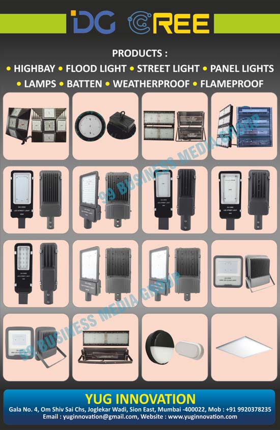 Highbay, Flood Light, Street Light, Panel Lights, Lamps, Batten, Weatherproof, Flameproof