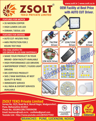 Microw Coppers, Auto Cut Drivers, Led Drivers, Waterproof Streets, Flood light Drivers